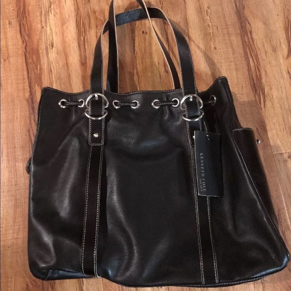Kenneth Cole New York Black Leather Tote NWT